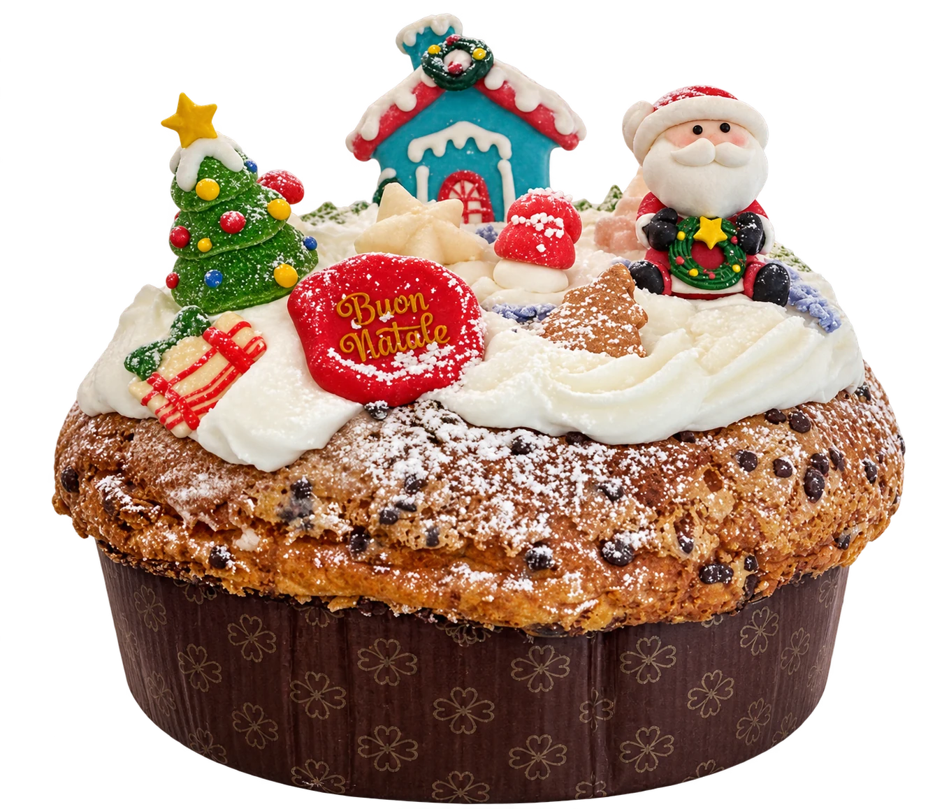 Panettone Delice decorato per Natale
